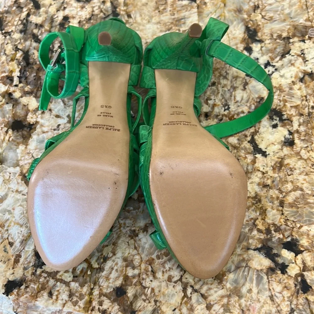 Ralph Lauren purple Label collection Shoes Collection alligator π.Green 91/2 G18 - Picture 6 of 7